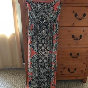 ModCloth mosaic coral and mint maxi dress
